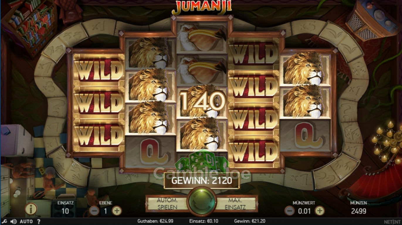 Jumanji: Jumanji lion picture on 10 cent - Win factor: 212x