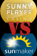 Sunnyplayer vs. Sunmaker - Die Logos beider Casinos