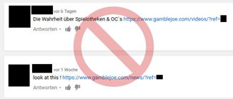 Spam-Kommentare auf Youtube