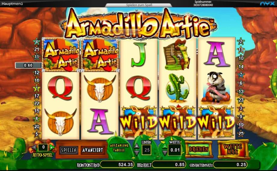 Armadillo Artie - ein lustiger Amaya Slot