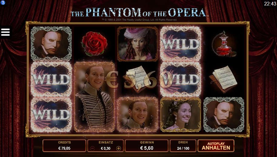 Phantom der Oper als Microgaming Spielautomat 