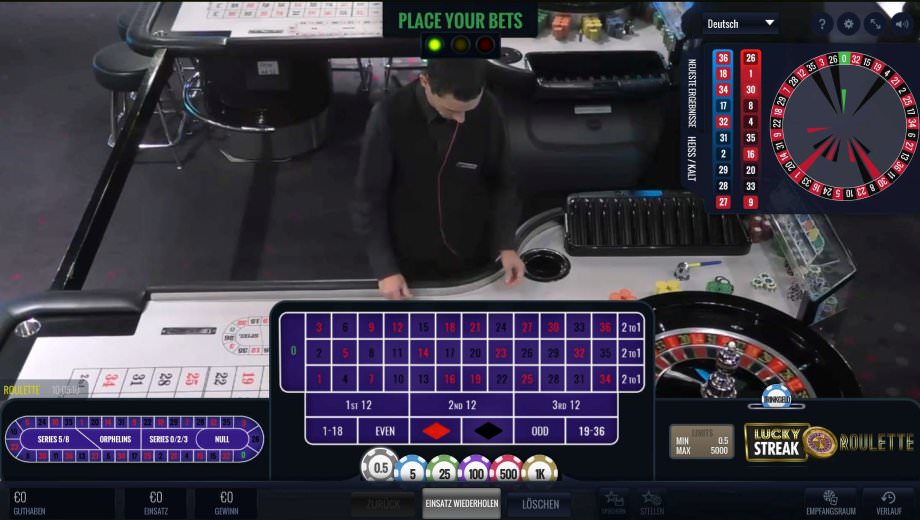Live Roulette aus einem echten Casino