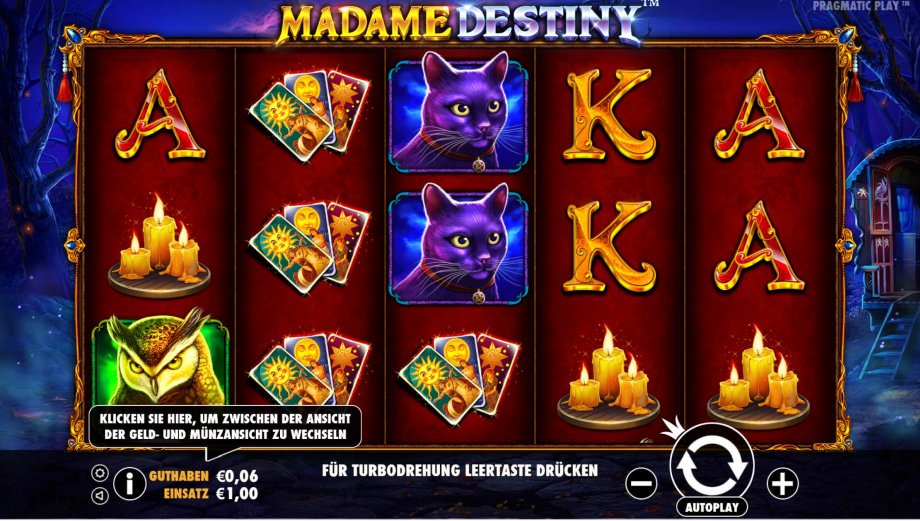 Der Spielautomat Madame Destiny von Pragmatic Play