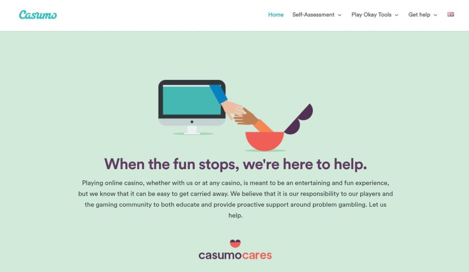 Die neue Casumo Cares Webseite