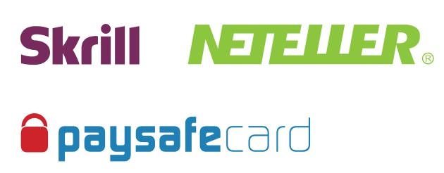 Neteller, Skrill und Paysafecard Logo