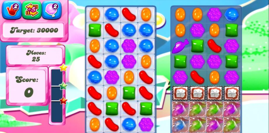 Ein Screenshot der Candy Crush Saga vom Android Smartphone