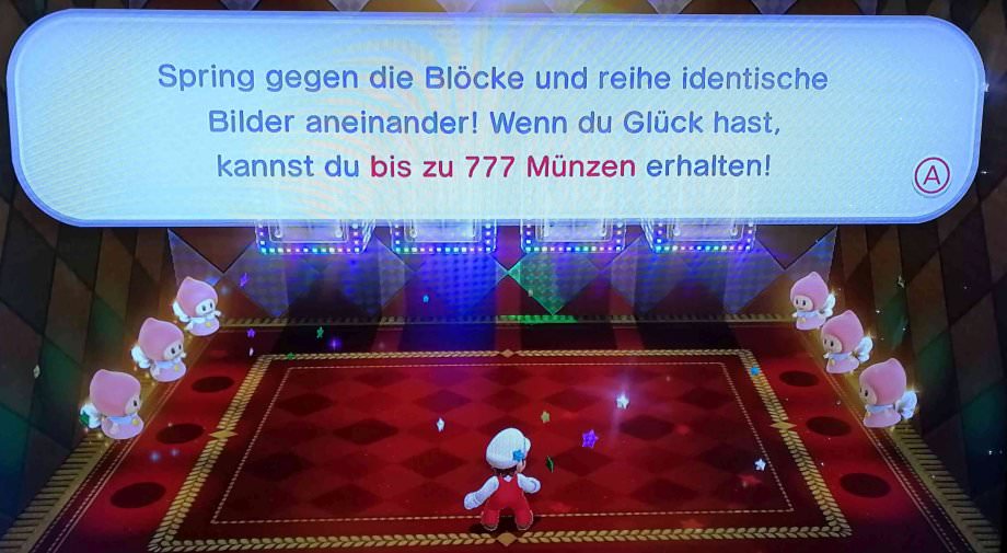 Bonusgame bis zu 777 Münzen bei Super Mario 3D gewinnen