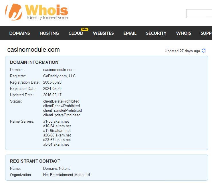 Abfrage über den Besitzer einer Domain via whois.com