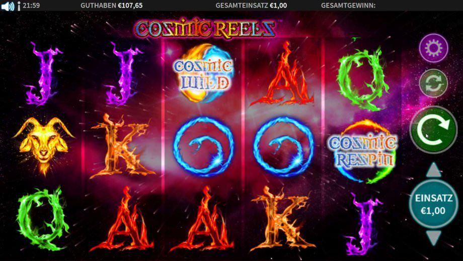 Der Automat Cosmic Reels von Meta Universal Gaming