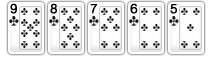 Straight Flush beim 5 Karten Poker