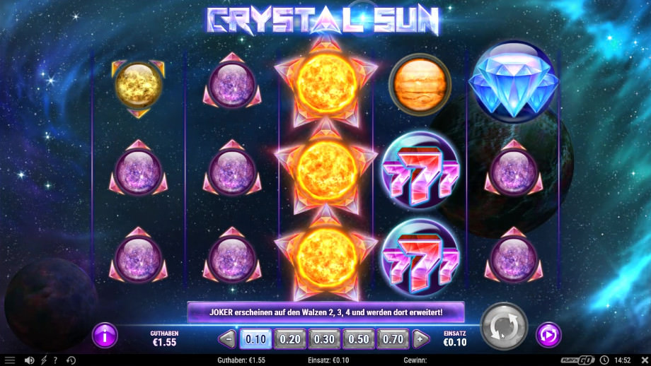 Der neue Play'n GO Spielautomat Crystal Sun