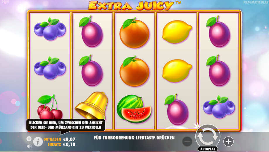 Der Slot Extra Juicy von Pragmatic Play