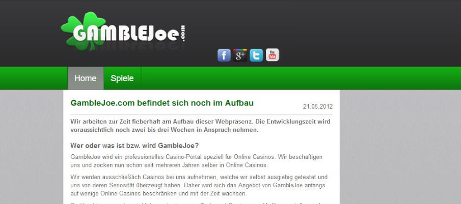 Der Anfang mit GambleJoe