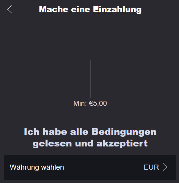 Ein- und Auszahlung bei Blitzino