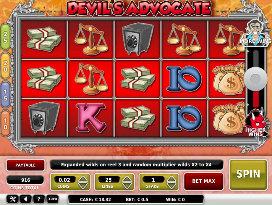 Der Slot Devil's Advocate von OMI Games