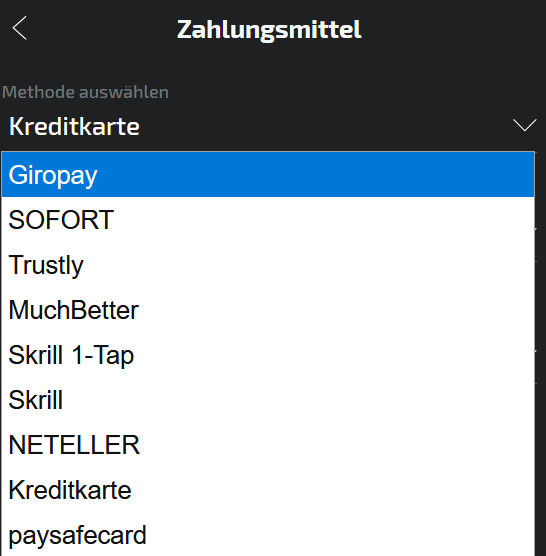 Einzahlungsmethoden bei MobileBet