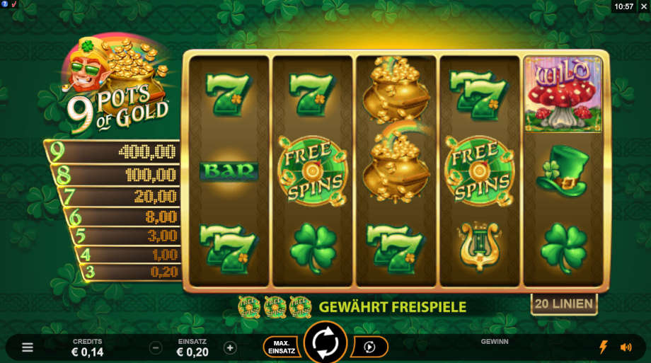 9 Pots of Gold von Microgaming