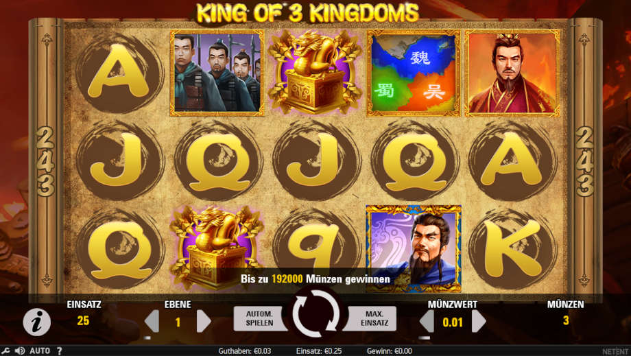 King of 3 Kingdoms von NetEnt