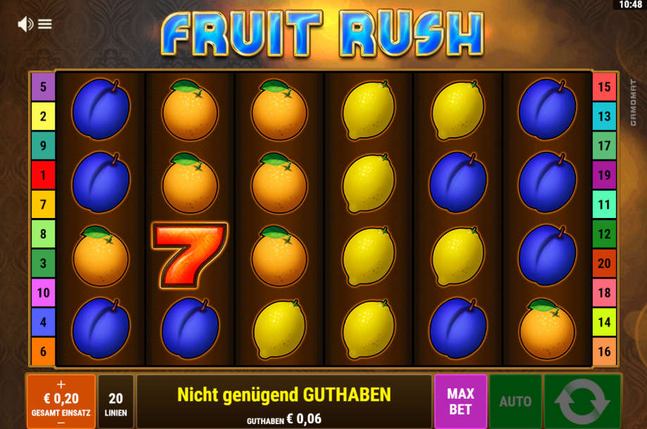 Fruit Rush von Gamomat