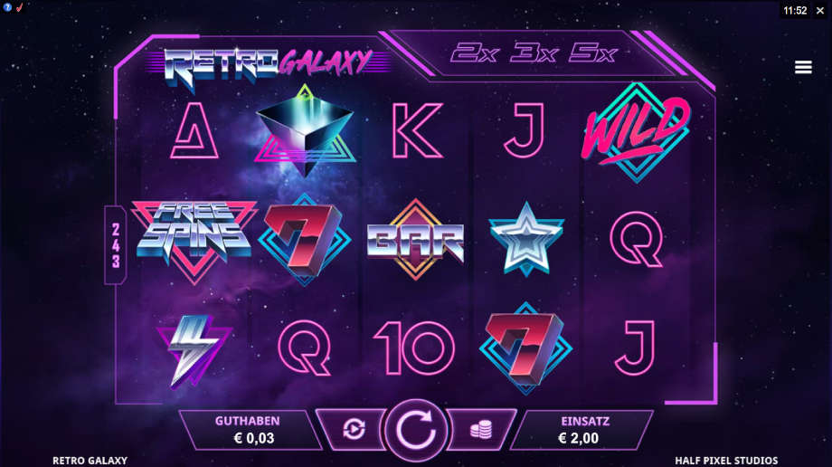 Retro Galaxy von Half Pixel Studios/Microgaming