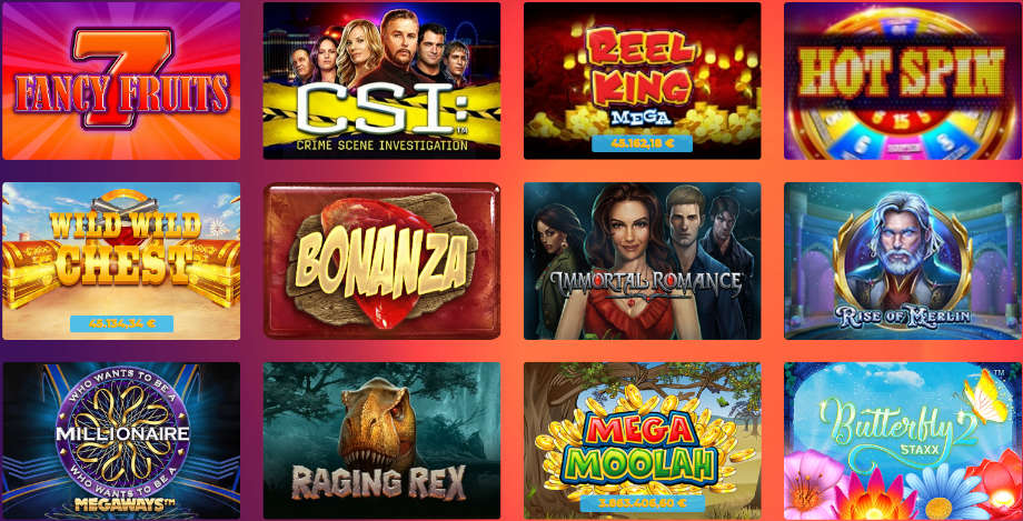 Verschiedene Casino Spiele bei Casino Gods