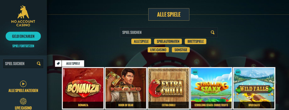 No Account Casino Titelbild