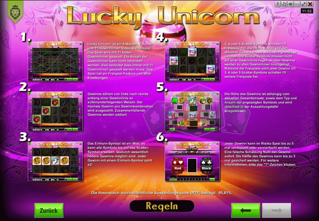 lucky unicorn™ lionline  jetzt online spielen