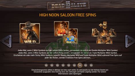 High Noon Saloon Free Spins