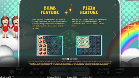 Bomb Feature and Pizza Feature