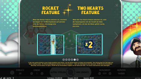 Rocket Feature and Two Hearts Feature