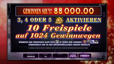 Freispiele auf 1024 Gewinnlinien