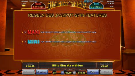 Jackpot-Spin-Feature Regeln
