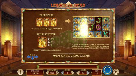 Freispiele bei Legacy of Dead