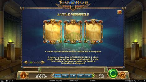 Freispiel-Scatter bei bei Rise of Dead