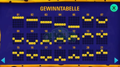 Gewinnlinien 1 bis 21 bei Space Spins