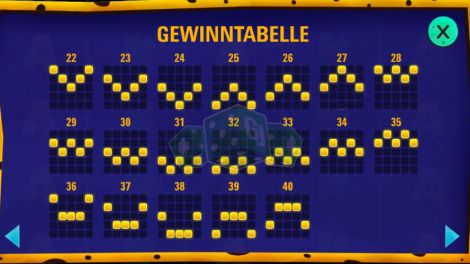 Gewinnlinien 22 bis 40 bei Space Spins