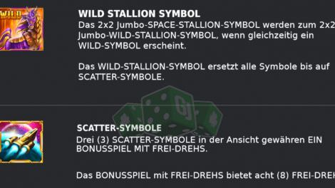 Scatter und Wildumwandlung bei Space Stallion