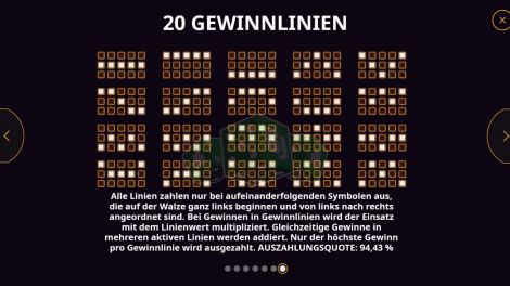 Die Gewinnlinien bei Trick 'o' Treat