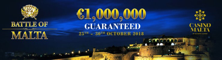 Battle of Malta: Größtes Pokerturnier auf Malta mit 1 Million Euro Preisgeld