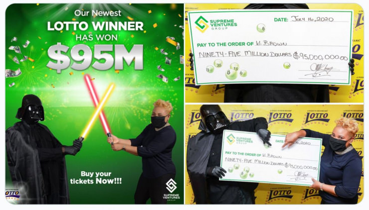 Lotto-Jamaika: 95 Millionen jamaikanische Dollar gewonnen & als Darth Vader angenommen