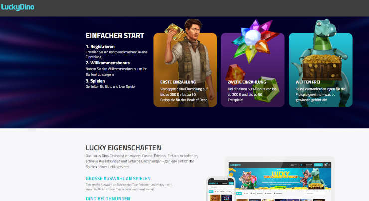 Neu auf GambleJoe: Erfahrungen mit dem LuckyDino Casino im ersten Test