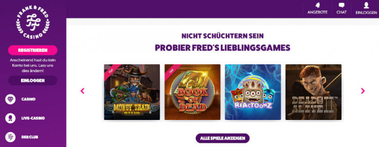 Neu auf GambleJoe: Erste Erfahrungen mit dem Frank & Fred Casino im Test