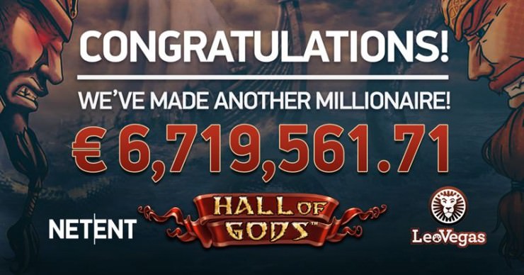 Hall of Gods Jackpot im April 2018 geknackt: 12. Millionär dank dem Slot