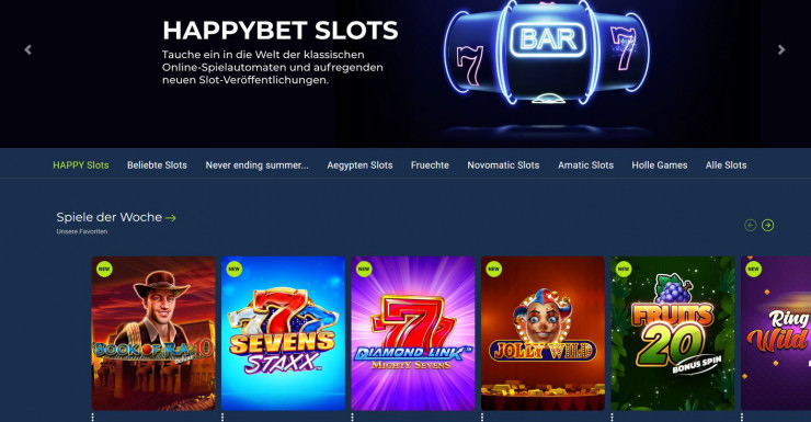 HAPPYBET nach Lizenzierung jetzt mit Slots im Angebot