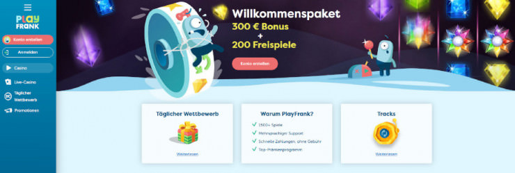 Neu auf GambleJoe: Erste Erfahrungen mit dem PlayFrank Casino im Kurztest