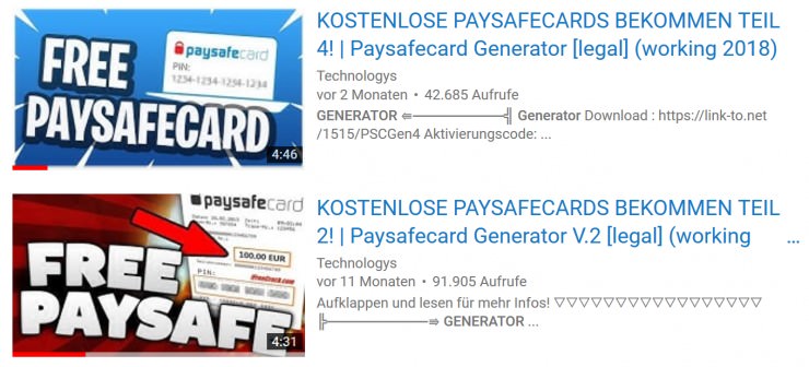 Paysafecard fake Looking for