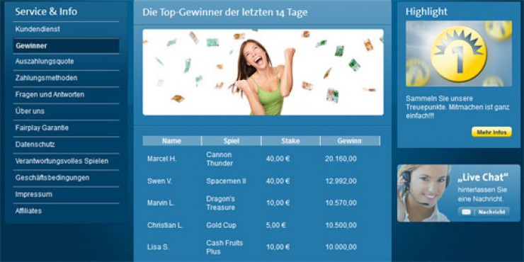 Persönlicher Rekordgewinn in einem Online Casino