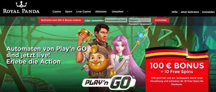 Das Online Casino Royal Panda erweitert das Spielangebot mit Play’n GO