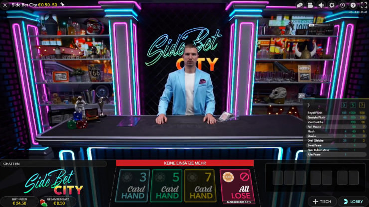 Side Bet City Poker von Evolution Gaming