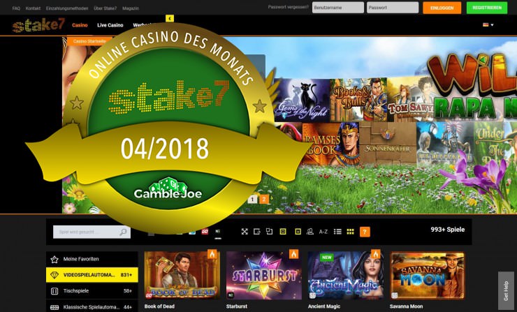 Stake7: Online Casino des Monats (04/2018) 